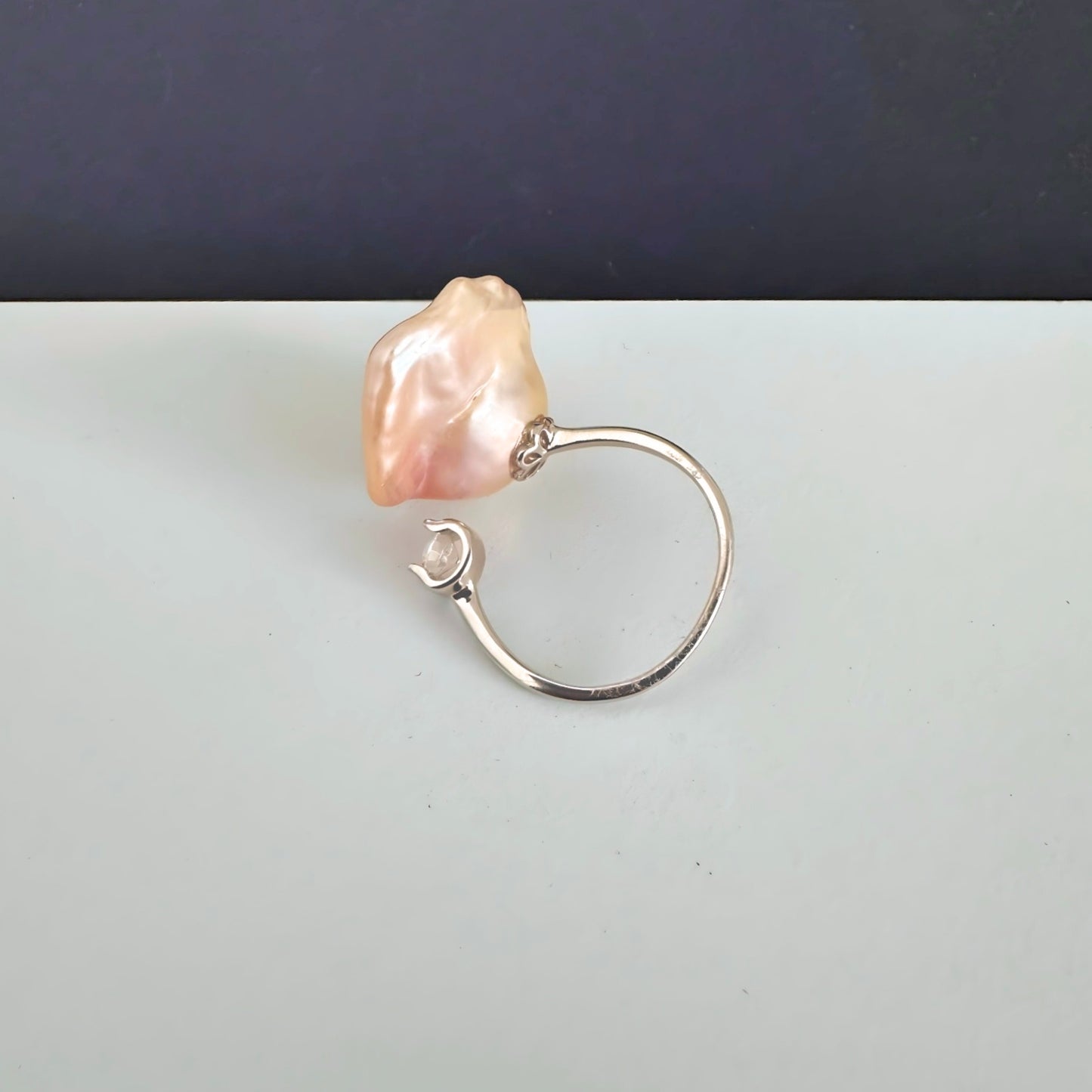 Bejeweled Baroque Pearl Ring