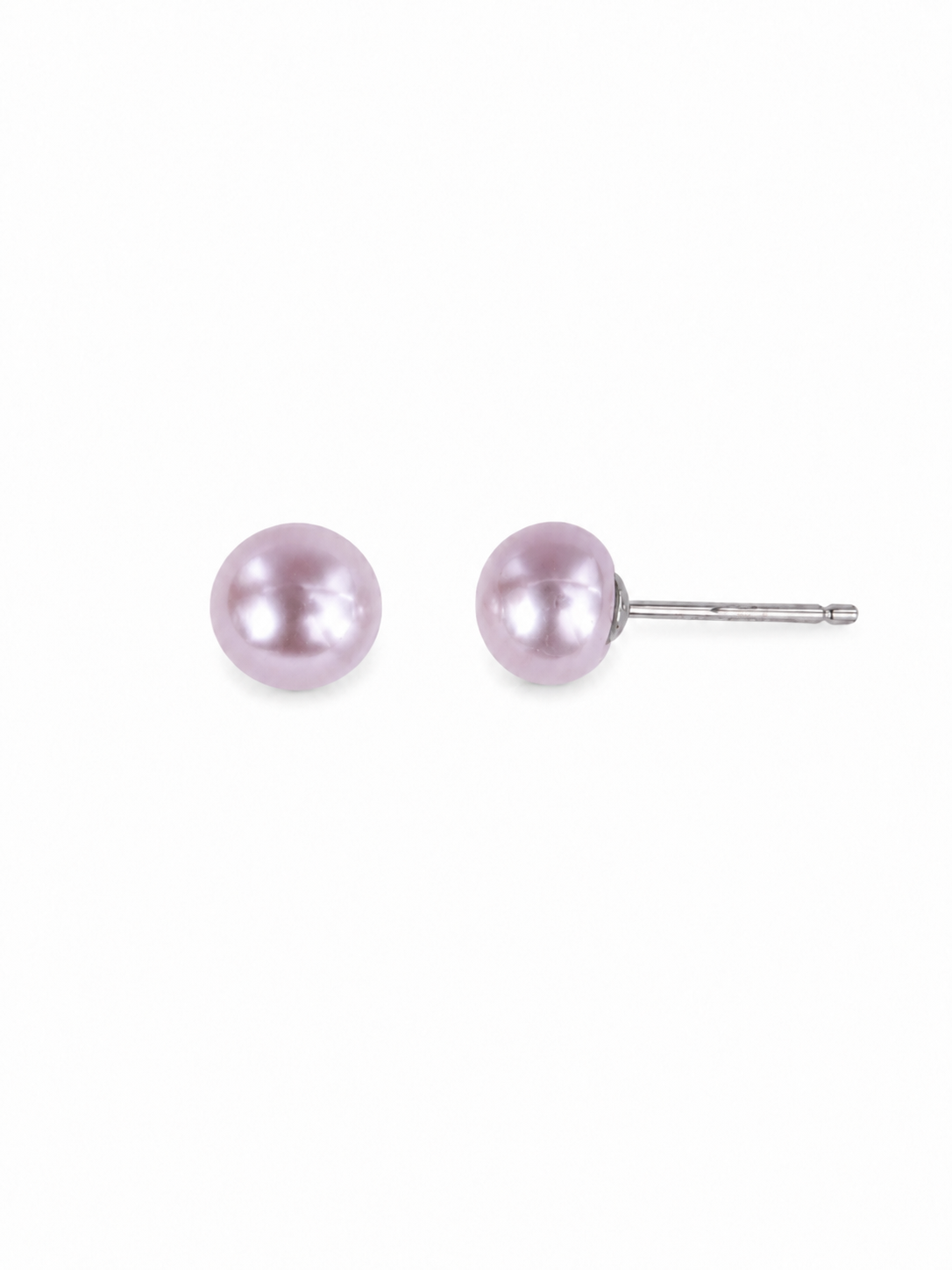 Lavender Pearl Stud Earrings 6.0–6.5mm