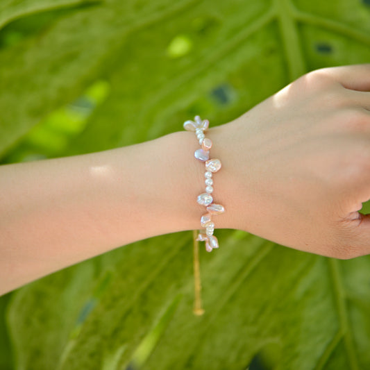 Pink Baroque Pearl Bracelet