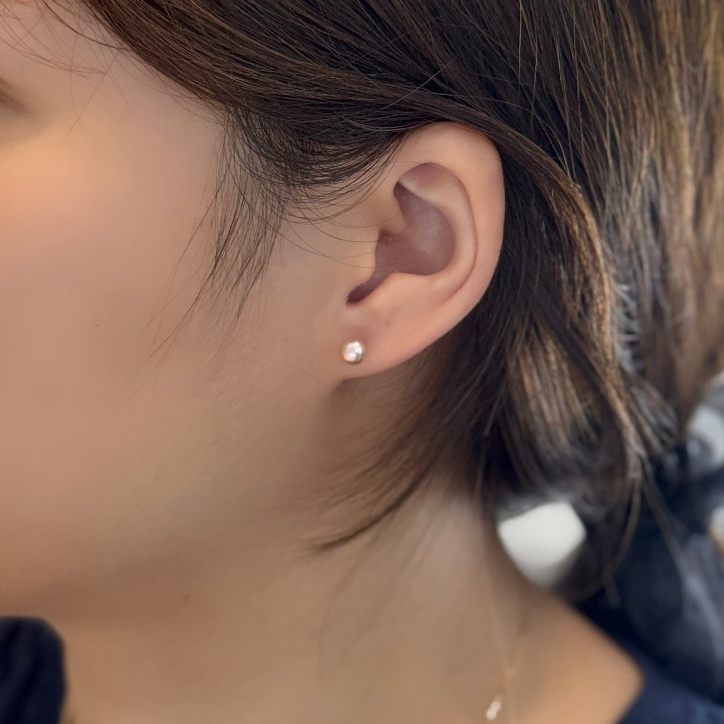 Pink Pearl Stud Earring - 5.0/5.5mm