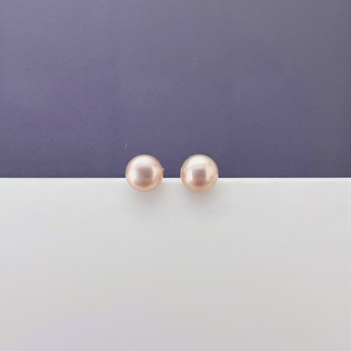 Pink Pearl Stud Earring - 6.0/6.5mm