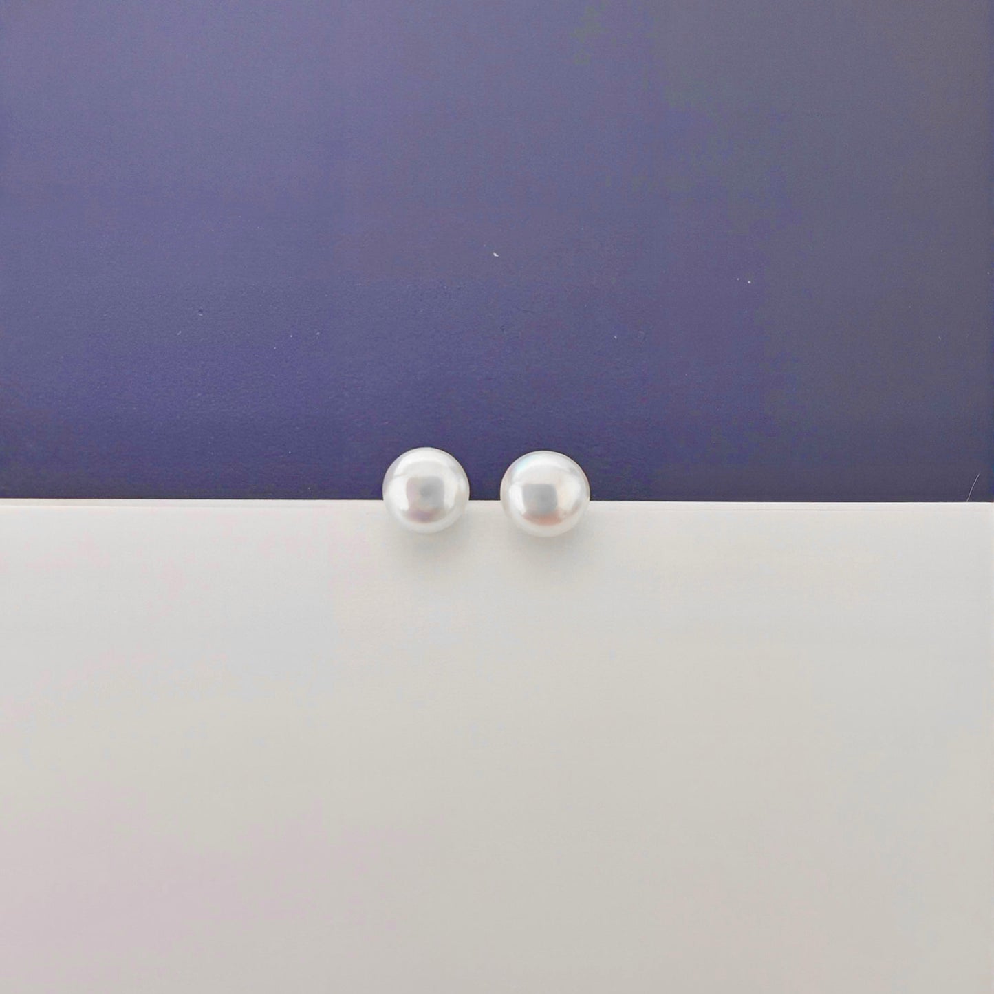 White Pearl Stud Earring - 5.0/6.0mm