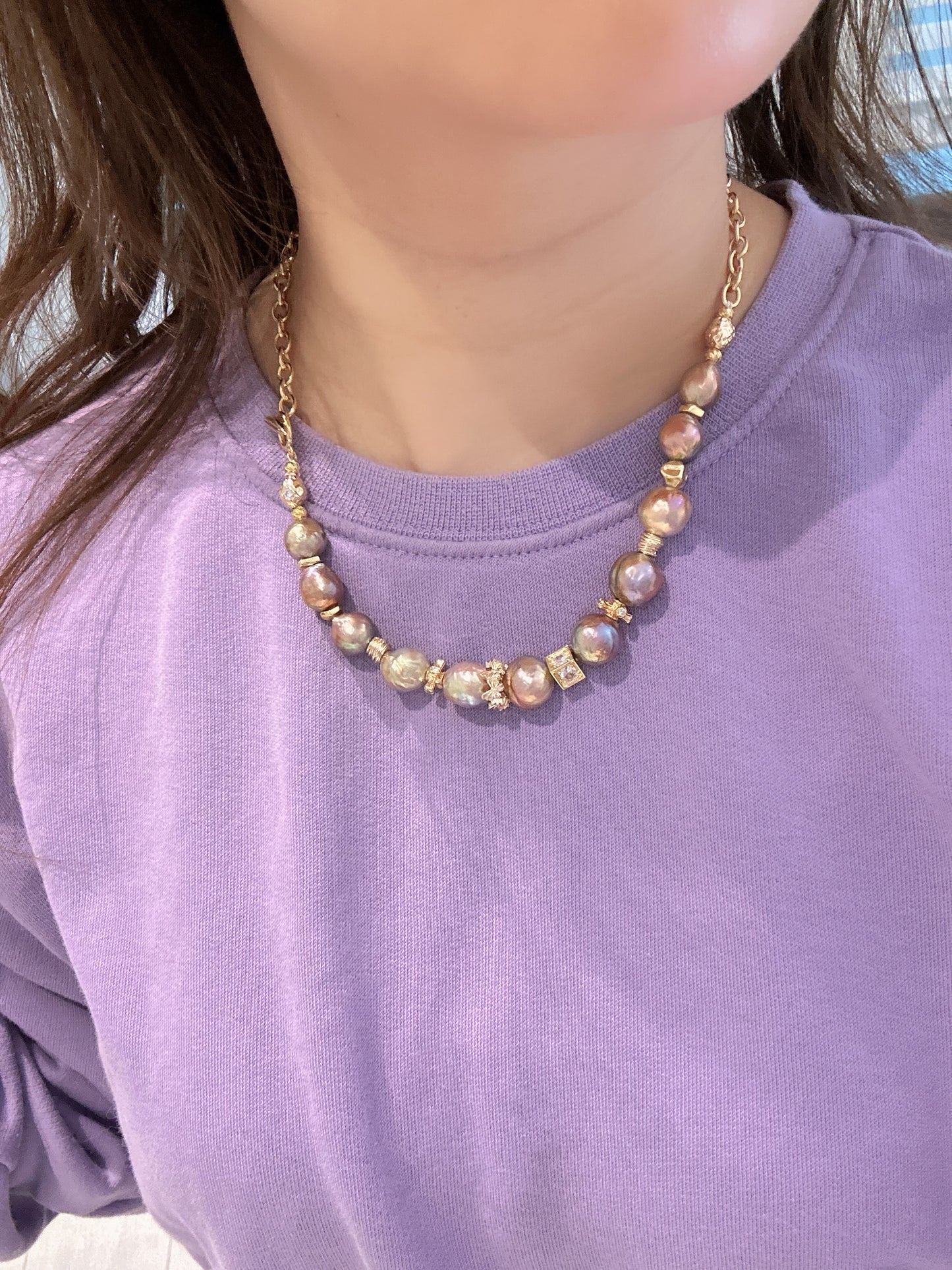 Sunset Baroque Freshwater Pearl Necklace