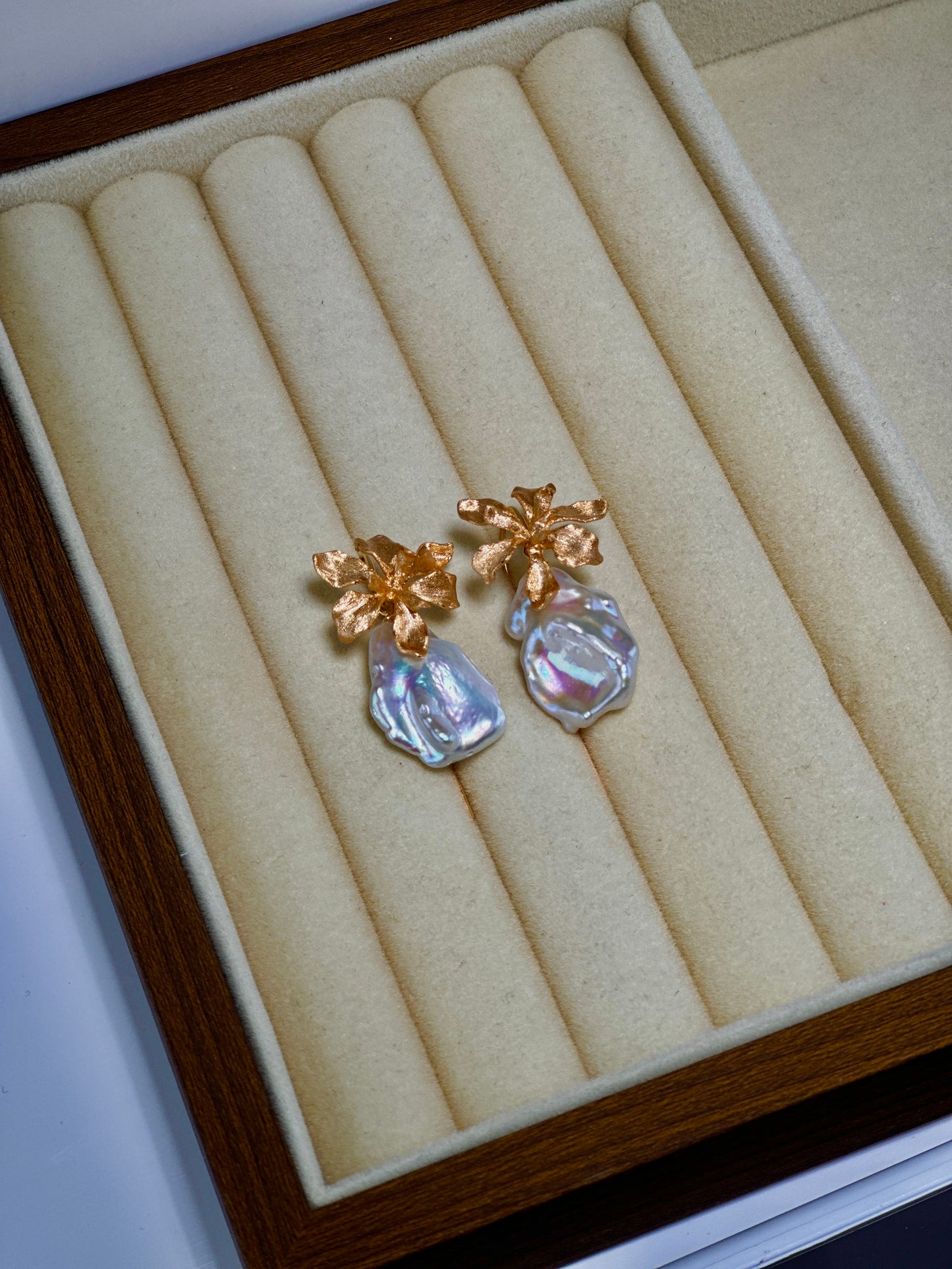 Flower Baroque Freshwater Pearl Earrings