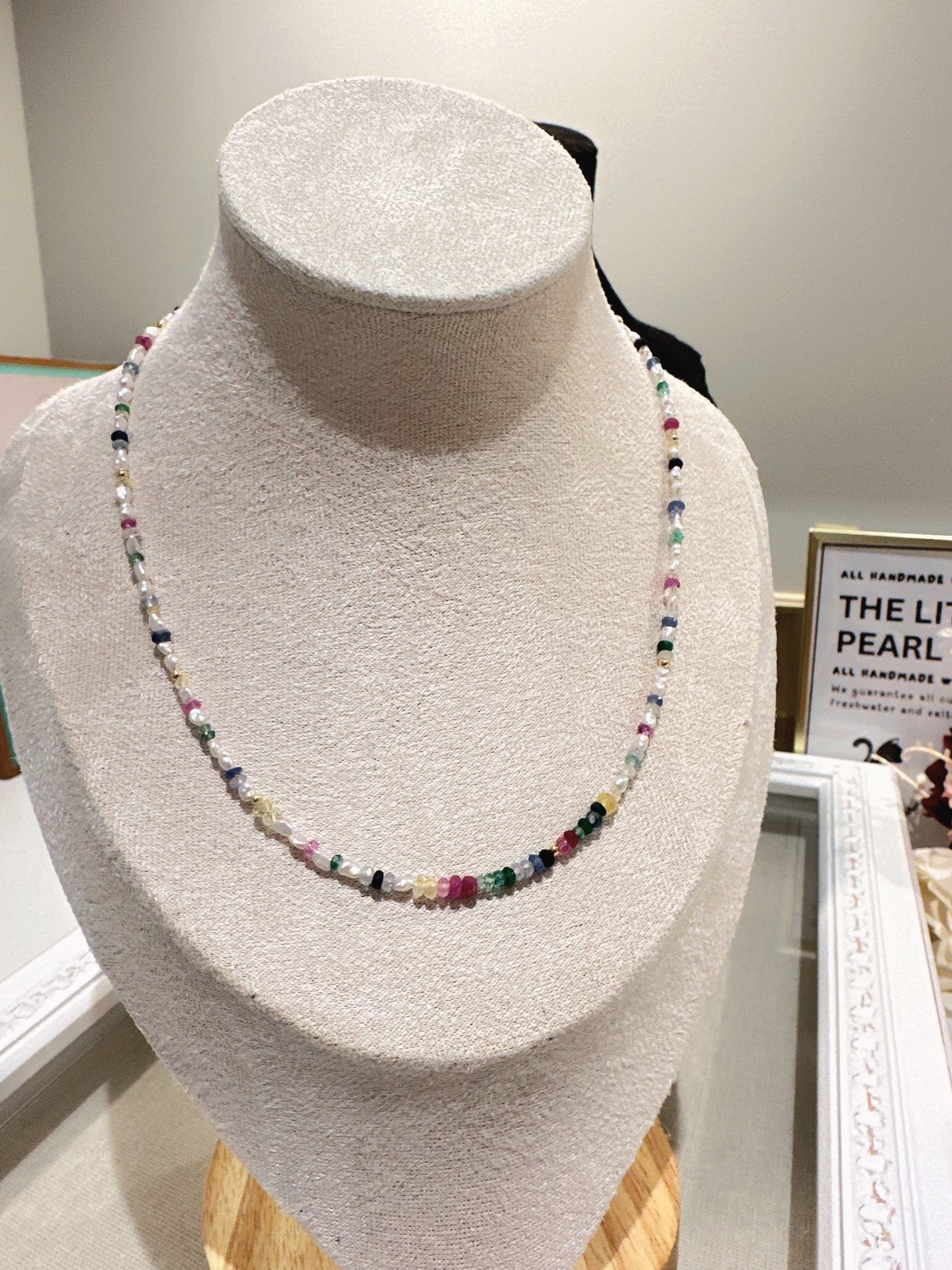 Sea Keshi Pearl Gem Stone Necklace