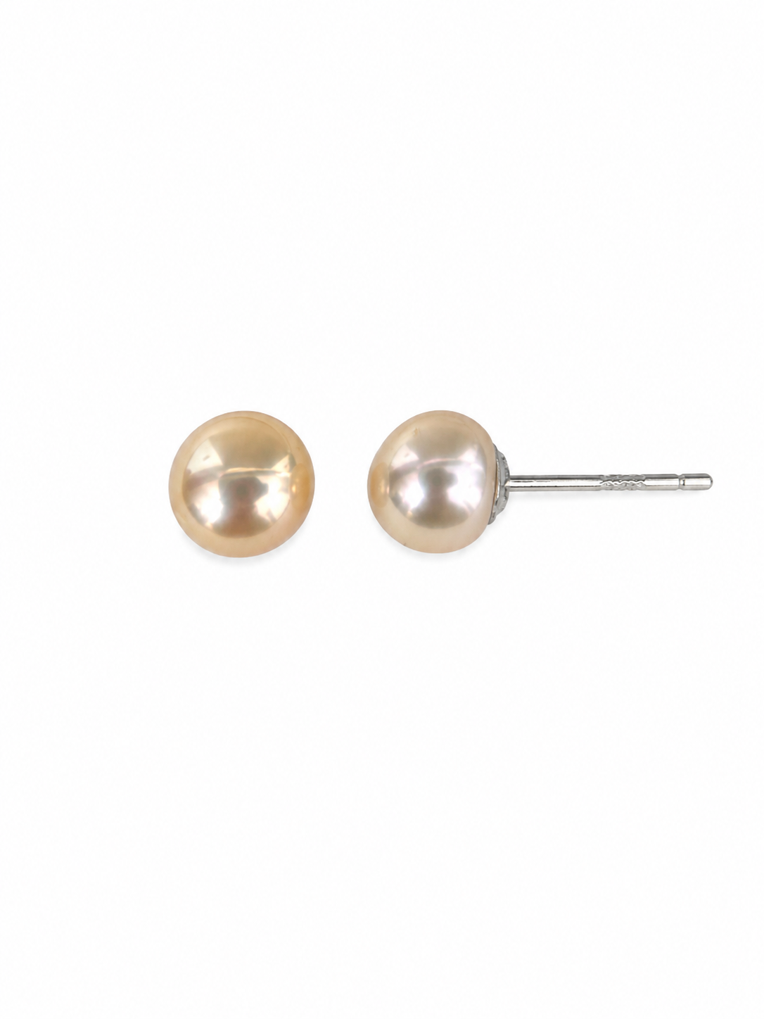 Orange Pearl Stud Earring  6.0-6.5mm