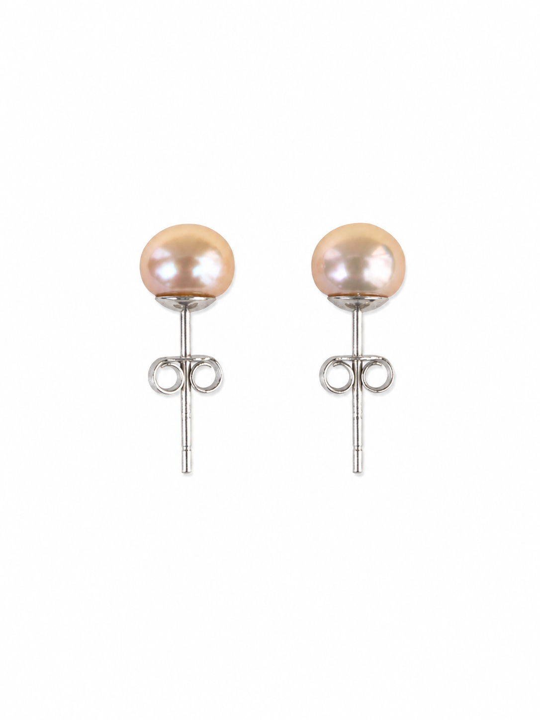 Orange Pearl Stud Earring  6.0-6.5mm