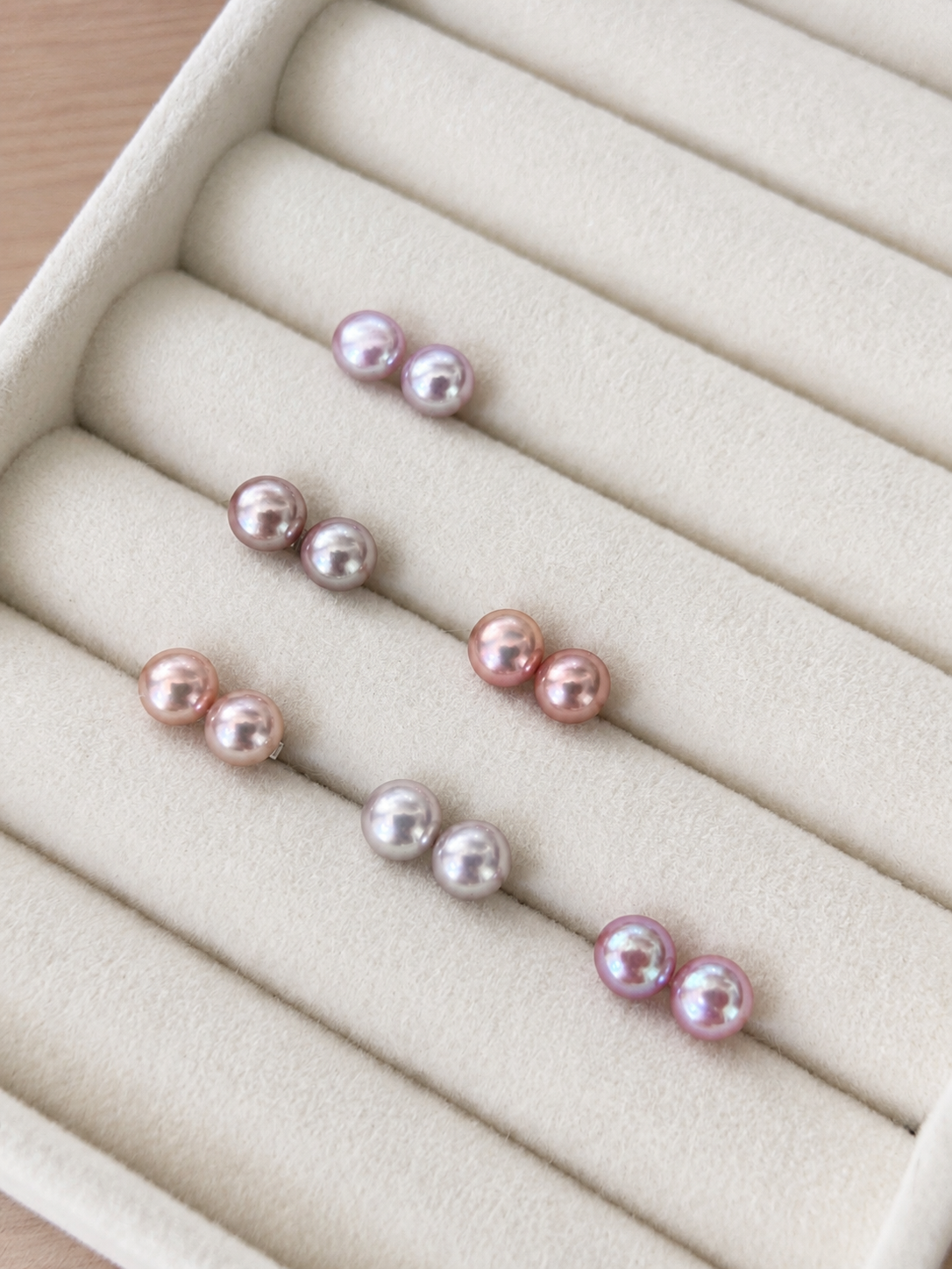 Mystery Pearl Stud Earrings 6-6.5mm