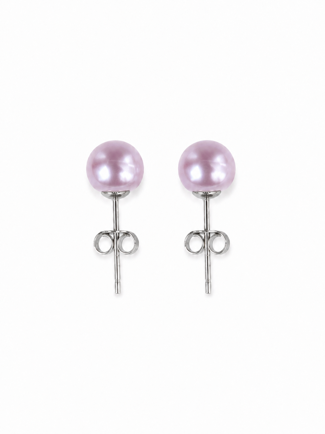 Lavender Pearl Stud Earrings 6.0–6.5mm