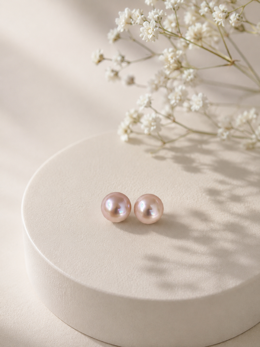 Pink Pearl Stud Earring 6.0-6.5mm