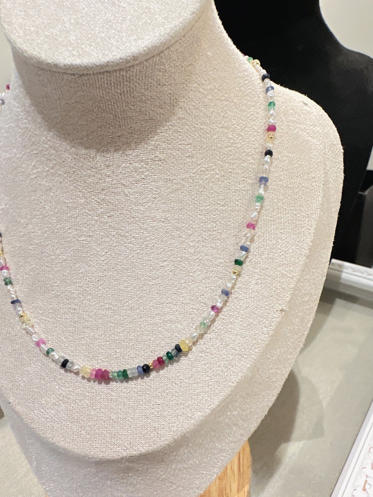 Sea Keshi Pearl Gem Stone Necklace