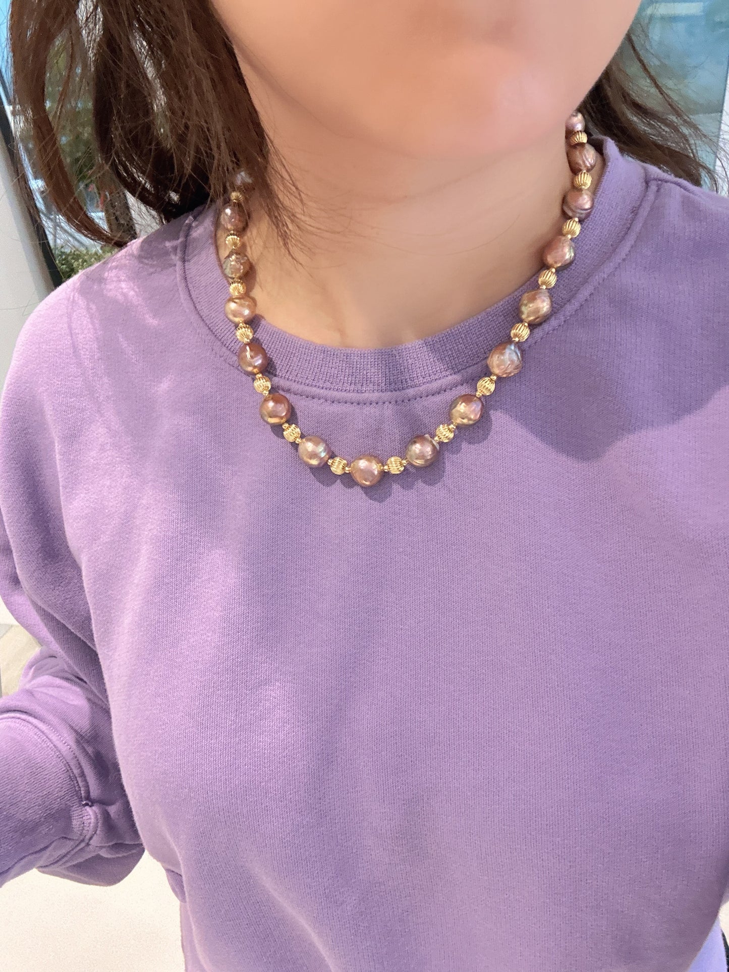 Sunset Baroque Freshwater Pearl Necklace