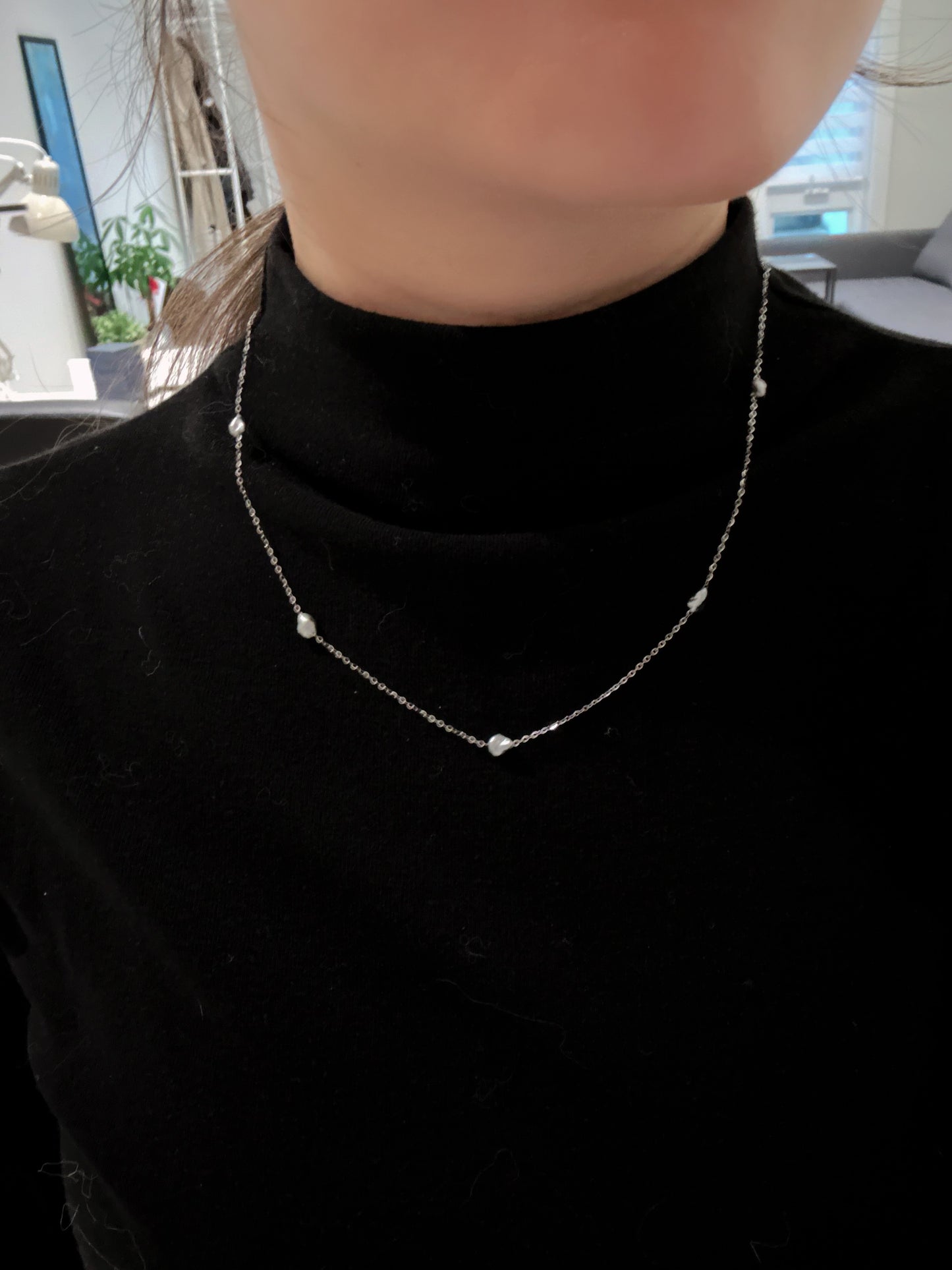 14k Tahitian Keshi Pearl Necklace