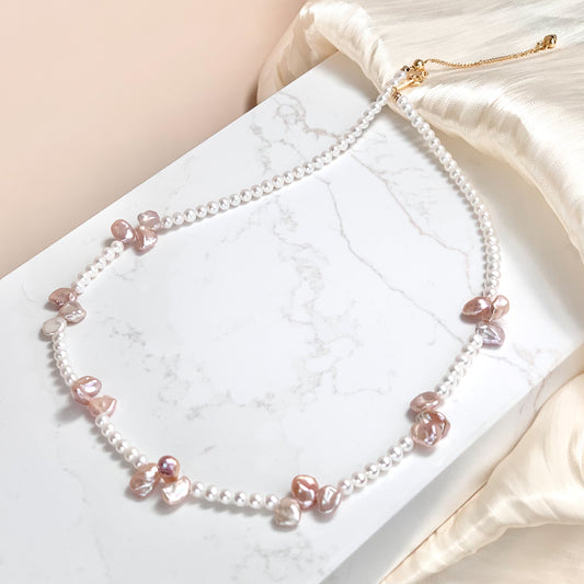 Pink Baroque Pearl Necklace
