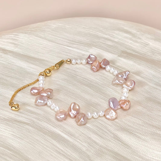 Pink Baroque Pearl Bracelet