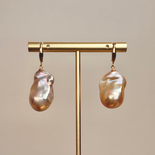 Warm Sand Baroque Drop Earring