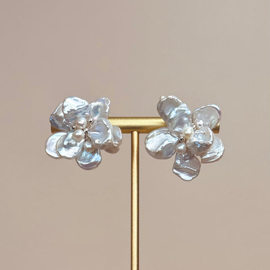 Glacial Blue Baroque Pearl Earring