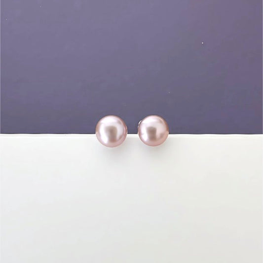 Purple Pearl Stud Earring - 6.0/6.5mm