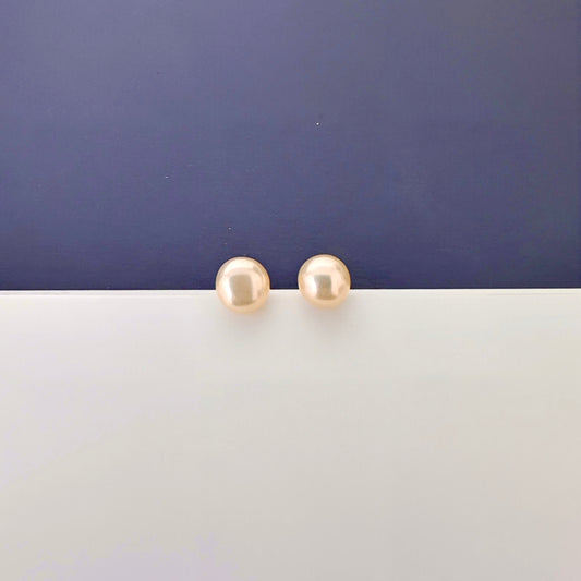 Orange Pearl Stud Earring - 6.0/6.5mm