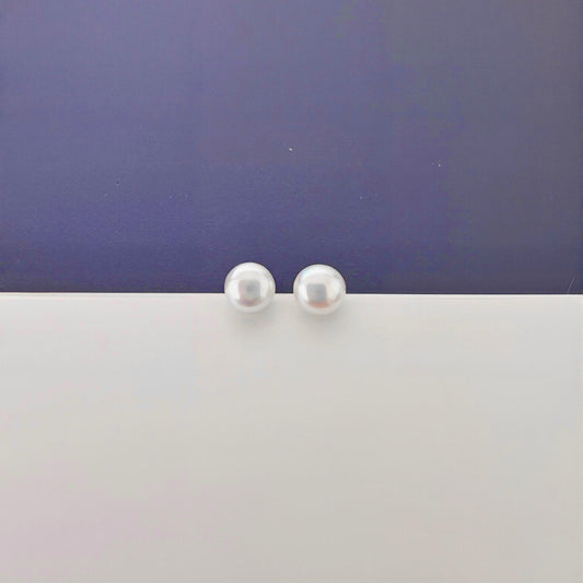 White Pearl Stud Earring - 5.0/6.0mm