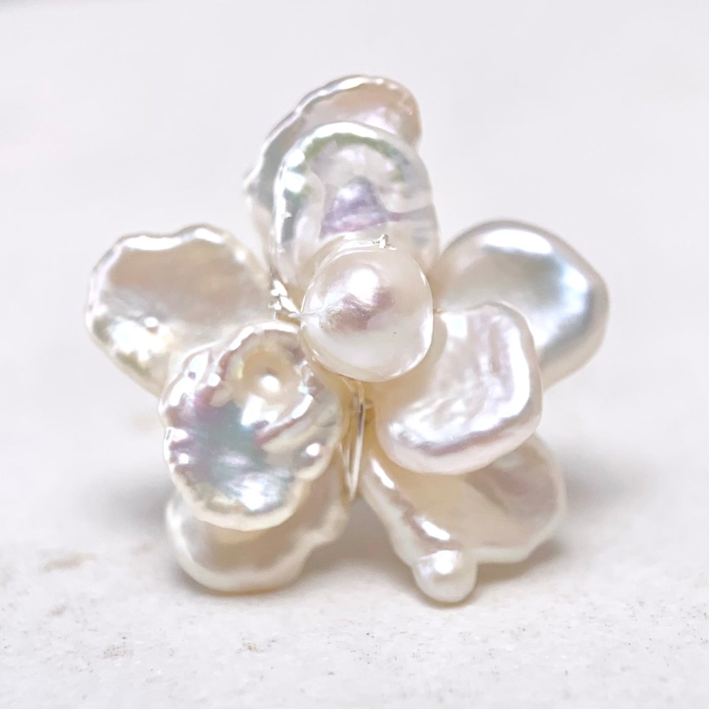 Cream Blossom Baroque Pearl Earring